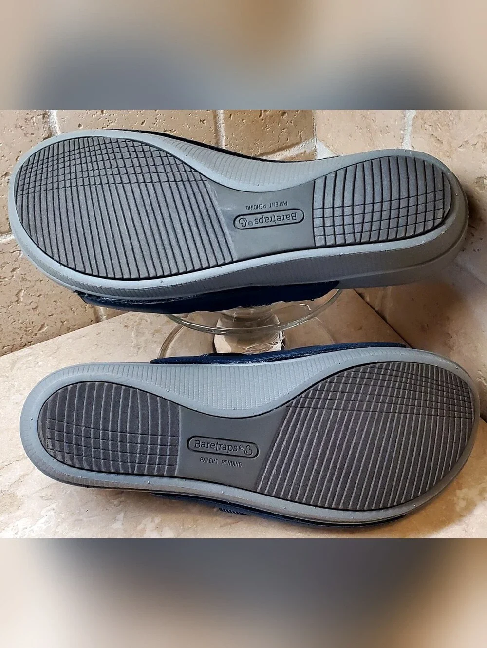 Bare Traps Sandals Braverly Slide Wedge Heel Blue Gray Strappy Slip On Wmns. 8M - Picture 5 of 9